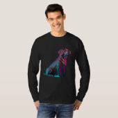 Chocolate Labrador Synthwave 80s Retrowave Aesthet Tシャツ (正面フル)