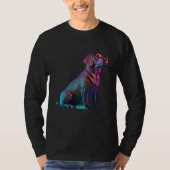 Chocolate Labrador Synthwave 80s Retrowave Aesthet Tシャツ (正面)