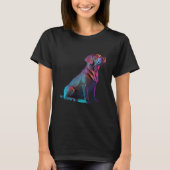Chocolate Labrador Synthwave 80s Retrowave Aesthet Tシャツ (正面)