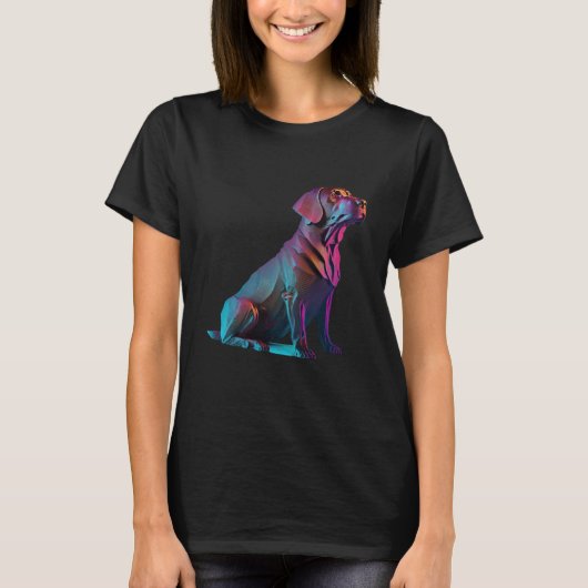 Chocolate Labrador Synthwave 80s Retrowave Aesthet Tシャツ (正面)