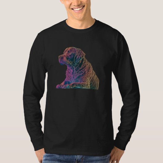 Chocolate Labrador Synthwave 80s Retrowave Aesthet Tシャツ (正面)