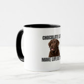 Chocolate Labs Make Life Better – Coffee Mug マグカップ (正面左)