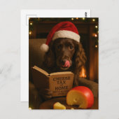 Chocolate /liver cocker spaniel Christmas postcard ポストカード (正面/裏面)