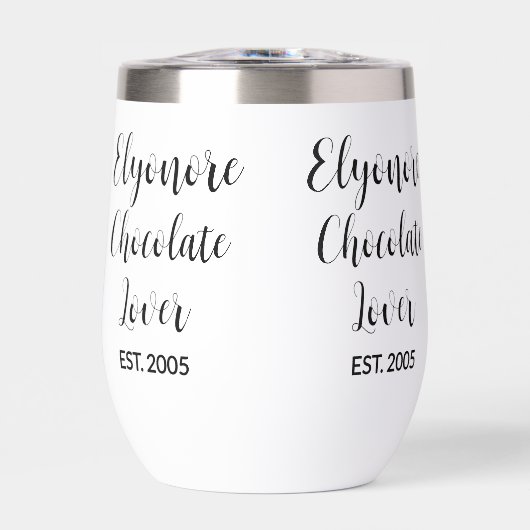 Chocolate Lover Black Script Personalized Name Est (正面)
