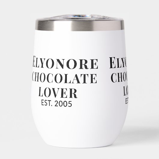 Chocolate Lover Black Script Personalized Name Est (正面)
