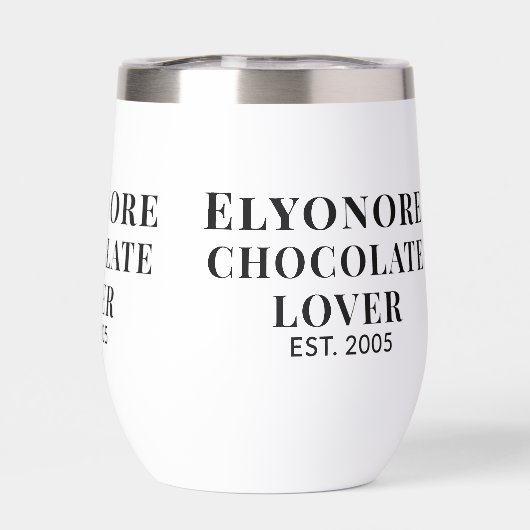 Chocolate Lover Black Script Personalized Name Est (背面)