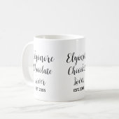 Chocolate Lover Black Script Personalized Name Est コーヒーマグカップ (正面左)