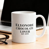 Chocolate Lover Black Script Personalized Name Est コーヒーマグカップ