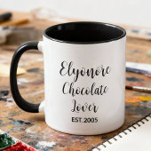 Chocolate Lover Black Script Personalized Name Est マグカップ