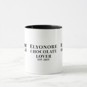 Chocolate Lover Black Script Personalized Name Est マグカップ (中央)