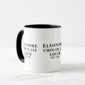 Chocolate Lover Black Script Personalized Name Est マグカップ (正面左)