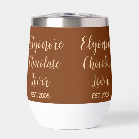 Chocolate Lover Cream Script Personalized Name Est (正面)