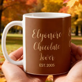 Chocolate Lover Cream Script Personalized Name Est コーヒーマグカップ