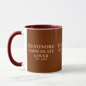 Chocolate Lover Cream Script Personalized Name Est マグカップ (左)