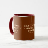 Chocolate Lover Cream Script Personalized Name Est マグカップ (正面左)