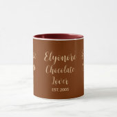 Chocolate Lover Cream Script Personalized Name Est マグカップ (中央)