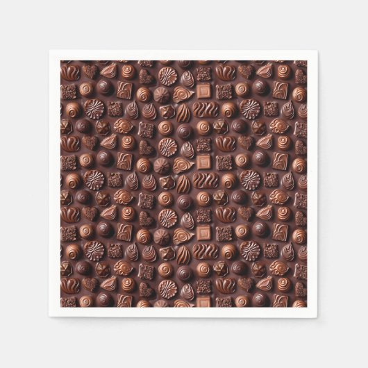 Chocolate Lover Sweet Cute Cozy Modern Food  スタンダードカクテルナプキン (正面)
