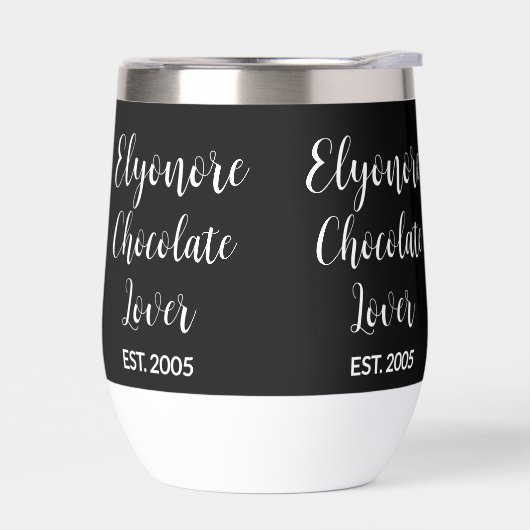 Chocolate Lover White Script Personalized Name Est (左面)