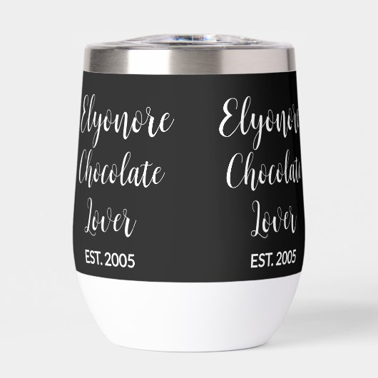 Chocolate Lover White Script Personalized Name Est (正面)
