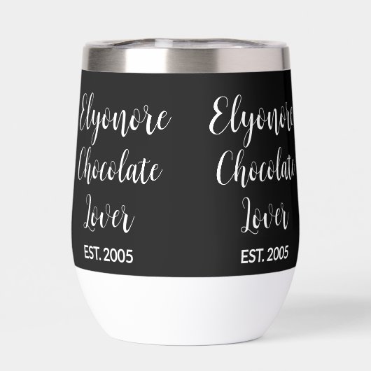 Chocolate Lover White Script Personalized Name Est (背面)