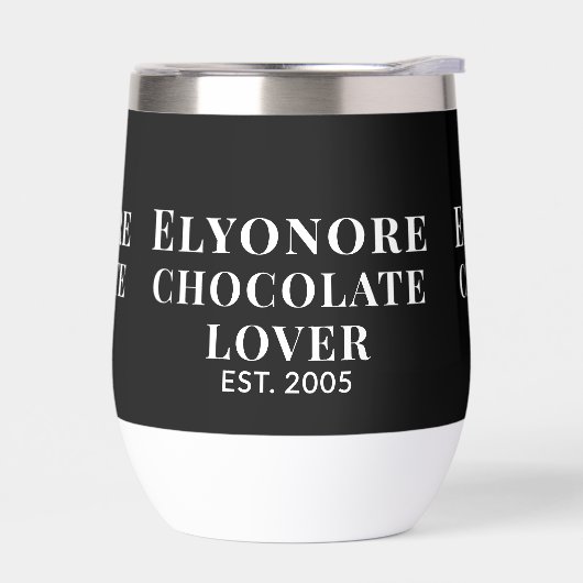 Chocolate Lover White Script Personalized Name Est (左面)