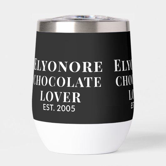 Chocolate Lover White Script Personalized Name Est (正面)