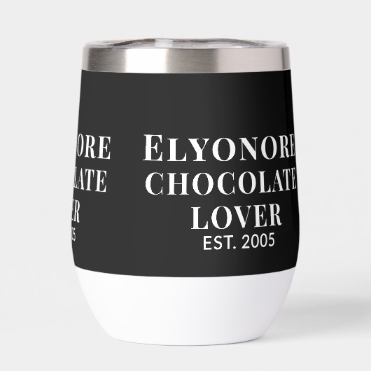 Chocolate Lover White Script Personalized Name Est (背面)