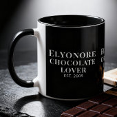 Chocolate Lover White Script Personalized Name Est マグカップ