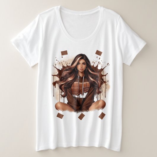 Chocolate lovers プラスサイズTシャツ (デザイン正面)