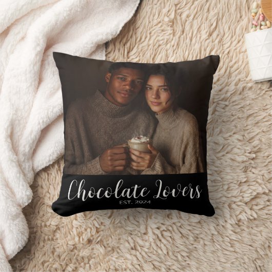 Chocolate Lovers Couple Established Photo Gift クッション (ブランケット)