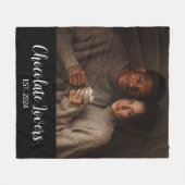 Chocolate Lovers Couple Established Photo Gift フリースブランケット (正面(横))