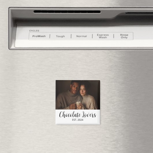 Chocolate Lovers Couple Established Photo Gift マグネット (インサイチュ (食洗機))