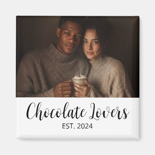 Chocolate Lovers Couple Established Photo Gift マグネット (正面)