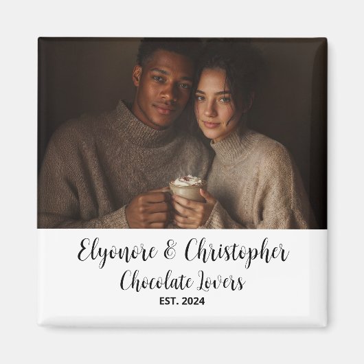 Chocolate Lovers Couple Established Photo Gift マグネット (正面)