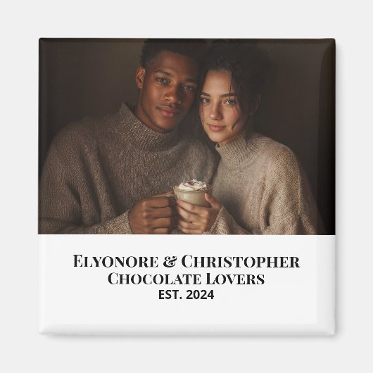 Chocolate Lovers Couple Established Photo Gift マグネット (正面)