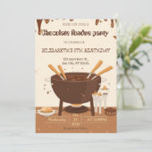 Chocolate Lovers Fondue Party Invitation 招待状 (スタンド正面)