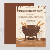 Chocolate Lovers Fondue Party Invitation 招待状 (正面/裏面)