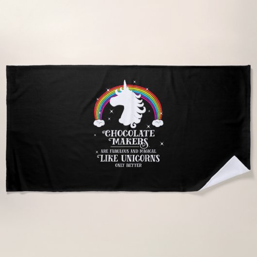 Chocolate Maker Fabulous Magical Like Unicorns Fun ビーチタオル (正面)