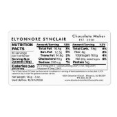 Chocolate Maker Nutrition Facts Packaging ラベル (正面)