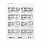 Chocolate Maker Nutrition Facts Packaging ラベル (フルシート)