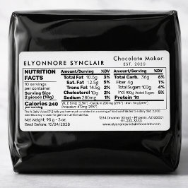 Chocolate Maker Nutrition Facts Packaging ラベル