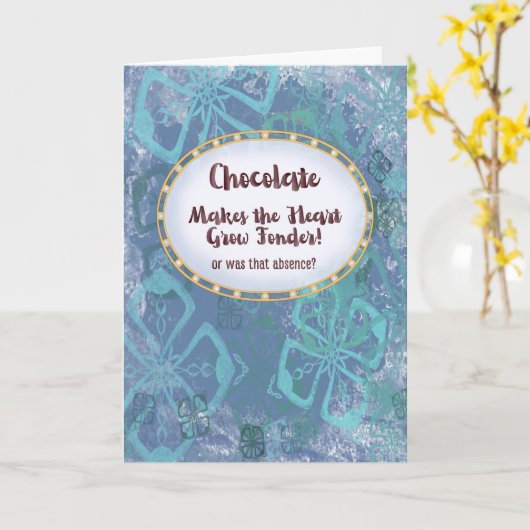 Chocolate Makes the Heart Grow Fonder Missing You カード (黄色い花)
