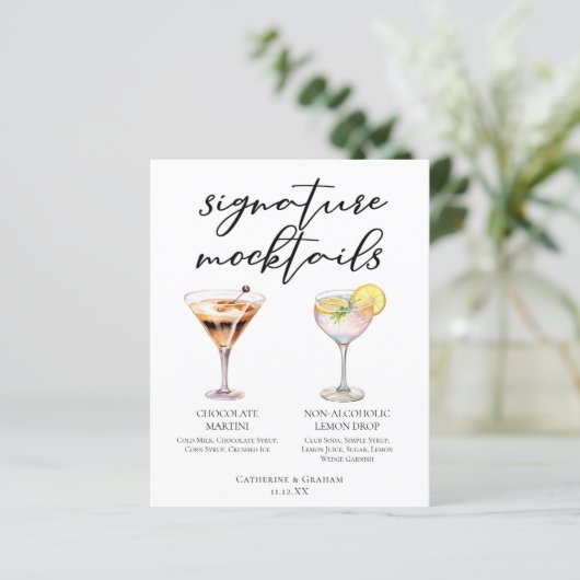 Chocolate Martini Lemon Drop Dessert Mocktail Menu (スタンド正面)