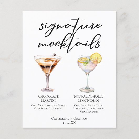 Chocolate Martini Lemon Drop Dessert Mocktail Menu (正面)