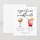 Chocolate Martini Shirley Temple Mocktails Menu (正面/裏面)