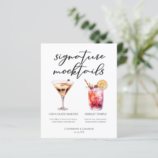 Chocolate Martini Shirley Temple Mocktails Menu (スタンド正面)