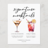 Chocolate Martini Shirley Temple Mocktails Menu (正面)