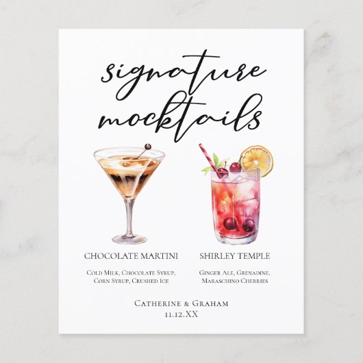 Chocolate Martini Shirley Temple Mocktails Menu (正面)