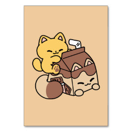 Chocolate Milk Sipping on Bliss – Kawaii Cat Food  テーブルナンバー