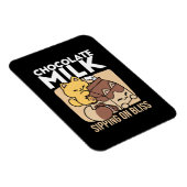 Chocolate Milk Sipping on Bliss – Kawaii Cat Food  マグネット (右側)